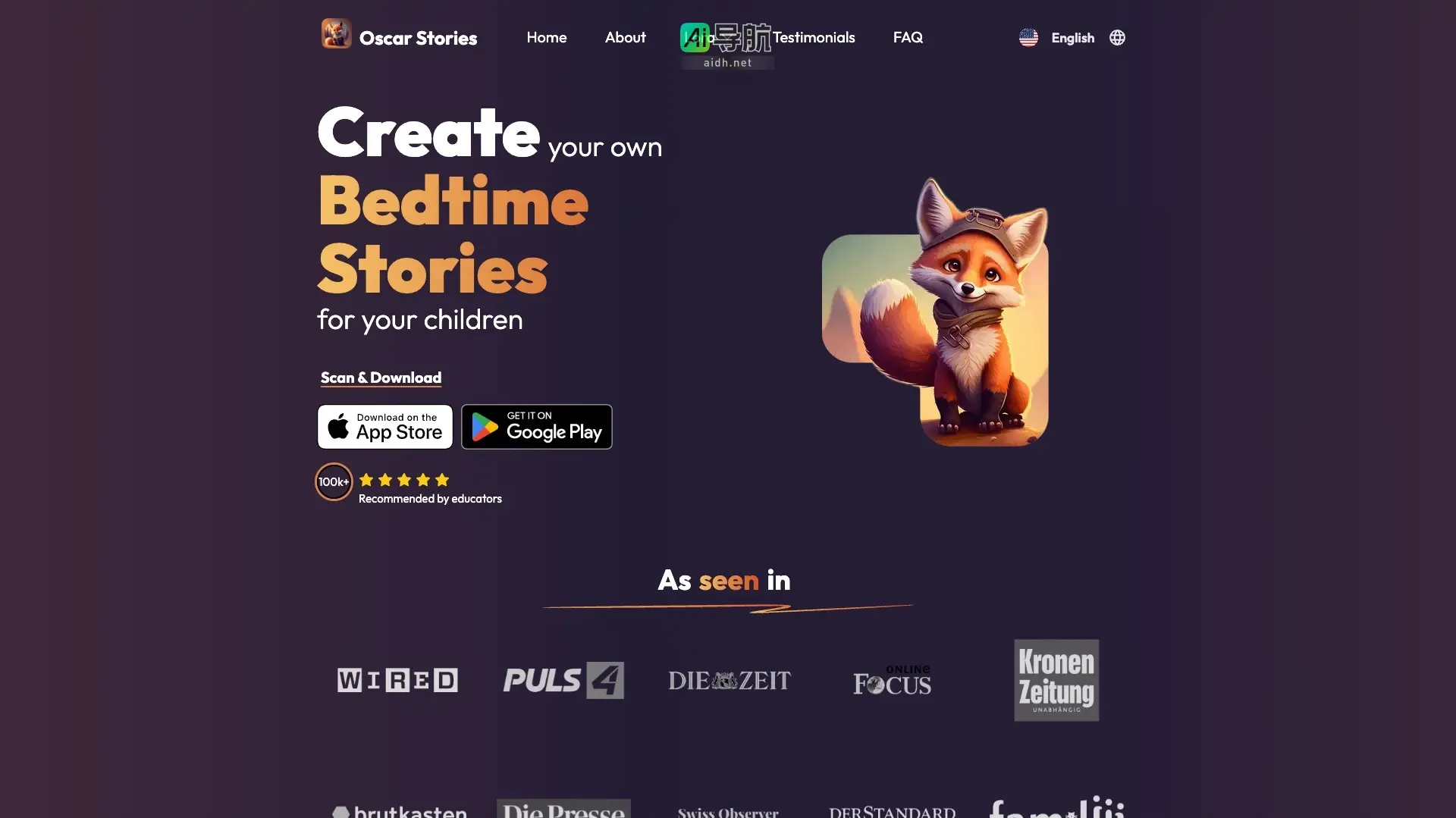 Oscar Stories 个性化儿童睡前故事生成器，寓教于乐，激发想象力