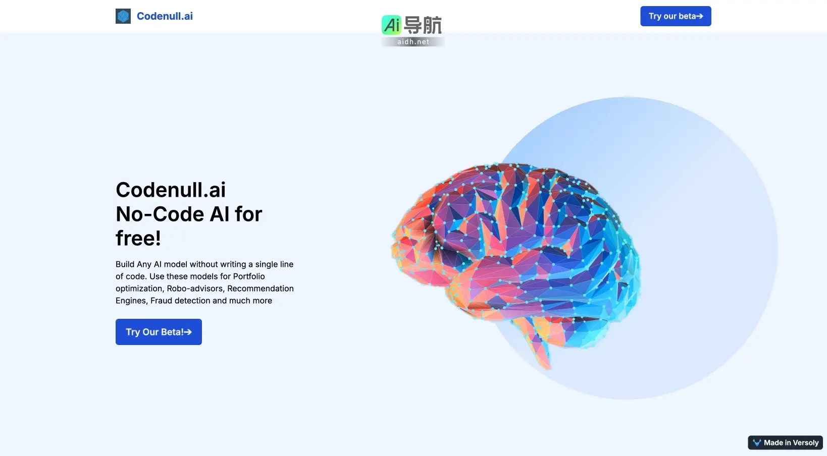 Codenull.ai 提供无代码AI模型构建,助力业务优化与智能决策