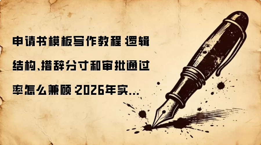 申请书模板写作教程:逻辑结构、措辞分寸和审批通过率怎么兼顾:2026年实际应用场景怎么落地