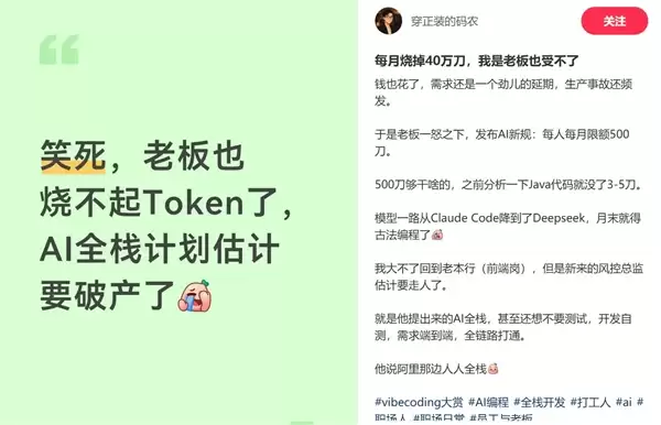 程序员爆料:Token烧到扛不住 公司全栈AI项目半路夭折