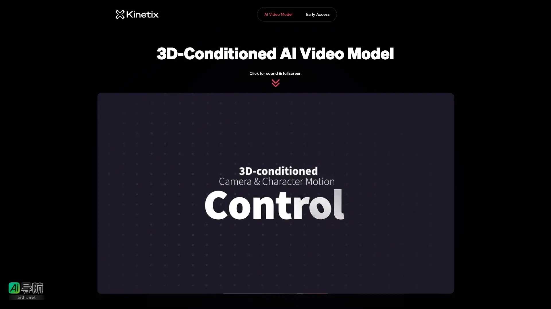 Kinetix 3D 提供基于3D条件的AI视频模型，实现生动的动画与精准的镜头控制