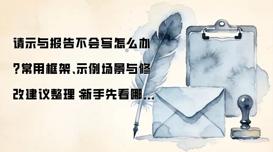 请示与报告不会写怎么办?常用框架、示例场景与修改建议整理:新手先看哪些关键点