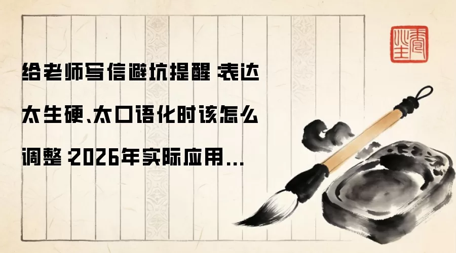 给老师写信避坑提醒:表达太生硬、太口语化时该怎么调整:2026年实际应用场景怎么落地