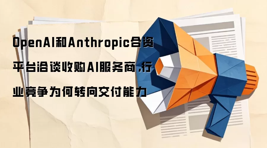 OpenAI和Anthropic合资平台洽谈收购AI服务商，行业竞争为何转向交付能力