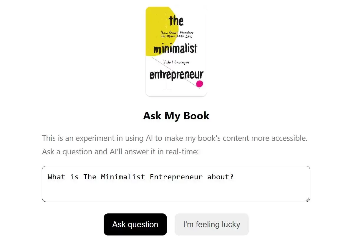 Ask My Book界面示例