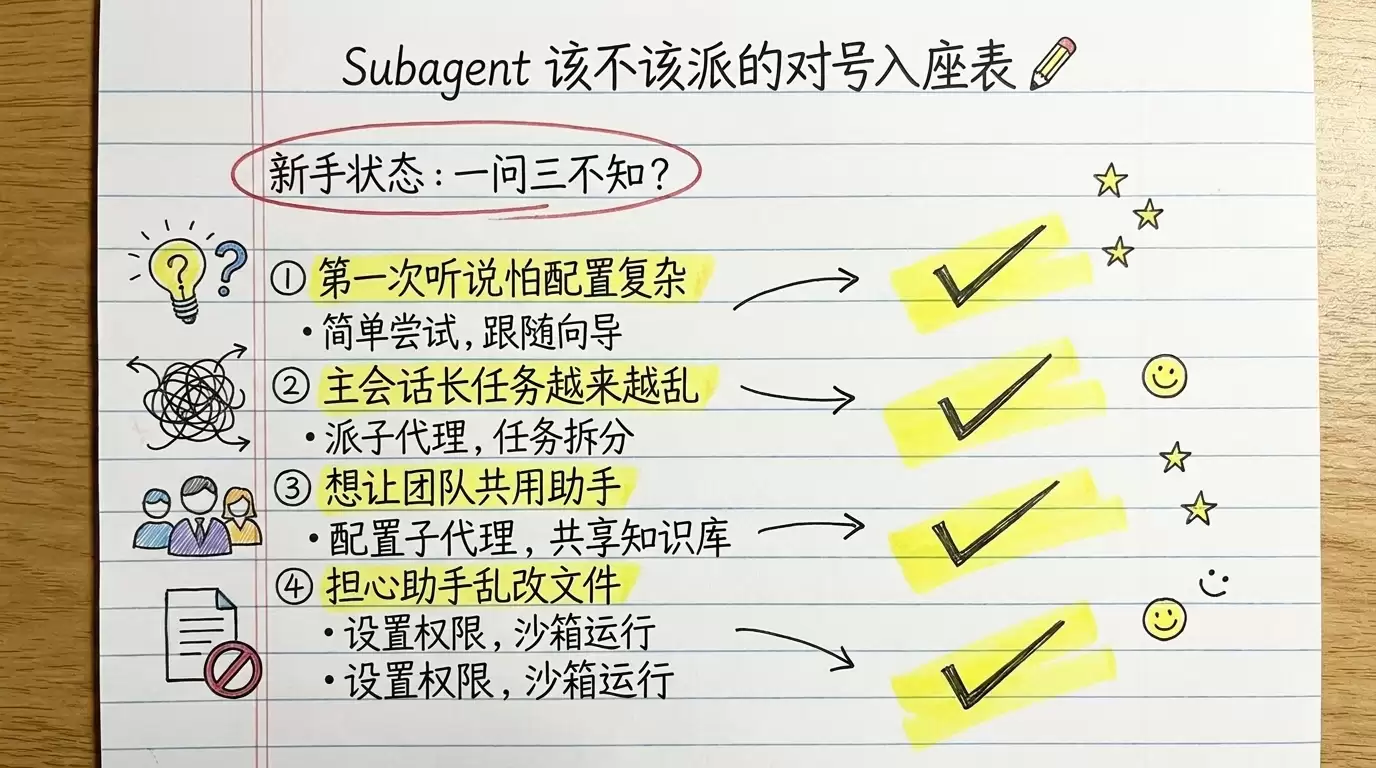 Claude Code Subagents 新手指南:什么时候该派小助手