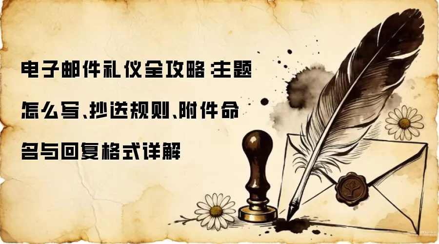 电子邮件礼仪全攻略:主题怎么写、抄送规则、附件命名与回复格式详解