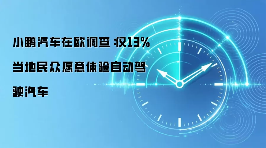 小鹏汽车在欧调查:仅13%当地民众愿意体验自动驾驶汽车