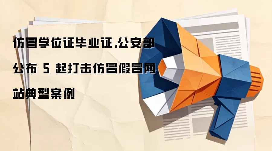 仿冒学位证毕业证,公安部公布 5 起打击仿冒假冒网站典型案例