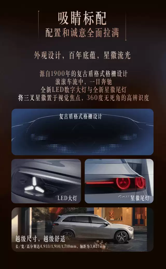 全新奔驰纯电GLC SUV开启预售：MBUX超联屏、星徽全景式天幕，34.9万元起