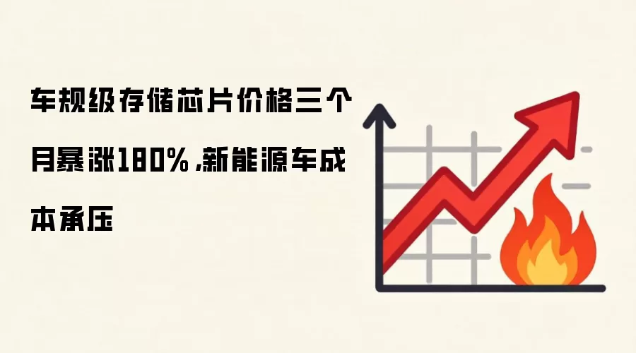 车规级存储芯片价格三个月暴涨180%,新能源车成本承压