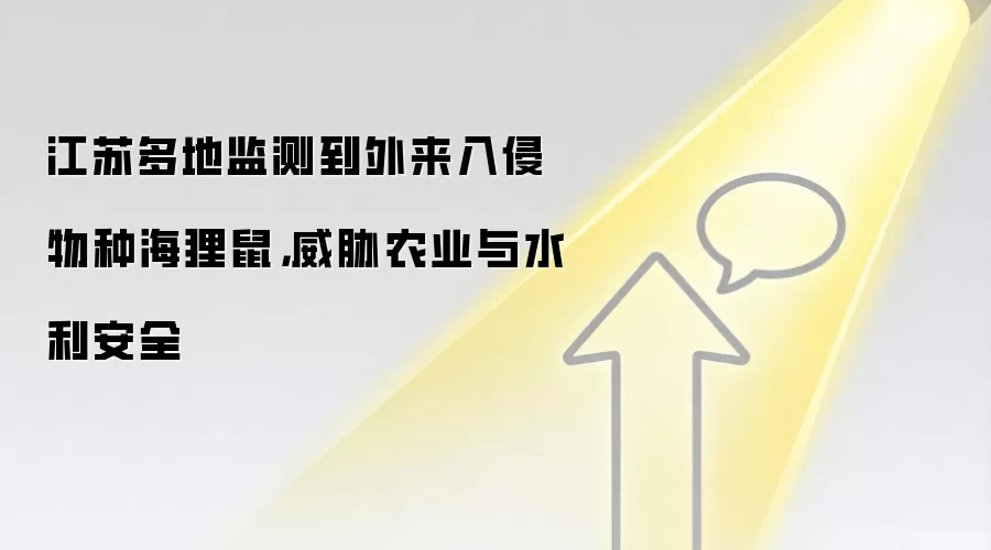 江苏多地监测到外来入侵物种海狸鼠,威胁农业与水利安全