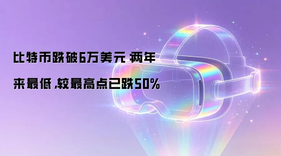 比特币跌破6万美元：两年来最低，较最高点已跌50%