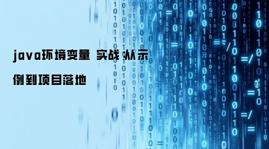 ja va环境变量 实战:从示例到项目落地