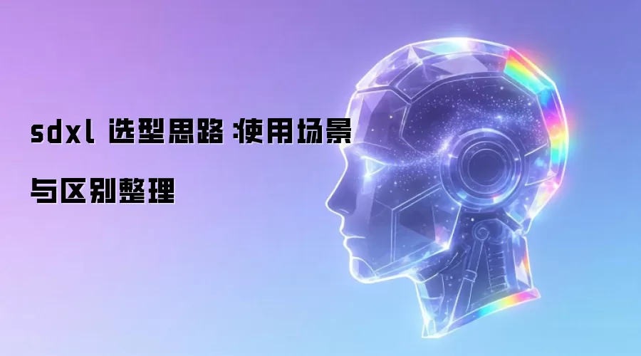 sdxl 选型思路:使用场景与区别整理