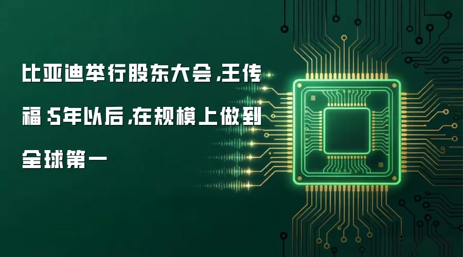 比亚迪举行股东大会,王传福:5年以后,在规模上做到全球第一