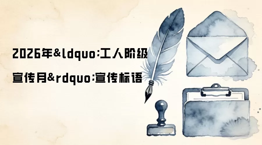 2026年&ldquo;工人阶级宣传月&rdquo;宣传标语