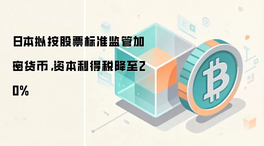 日本拟按股票标准监管加密货币,资本利得税降至20%