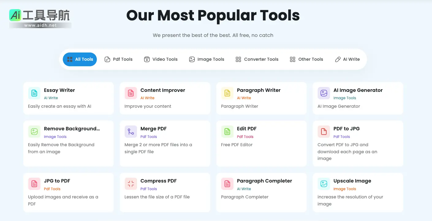 TinyWow 专注于 PDF、图像、视频、文本等文件的编辑和转换