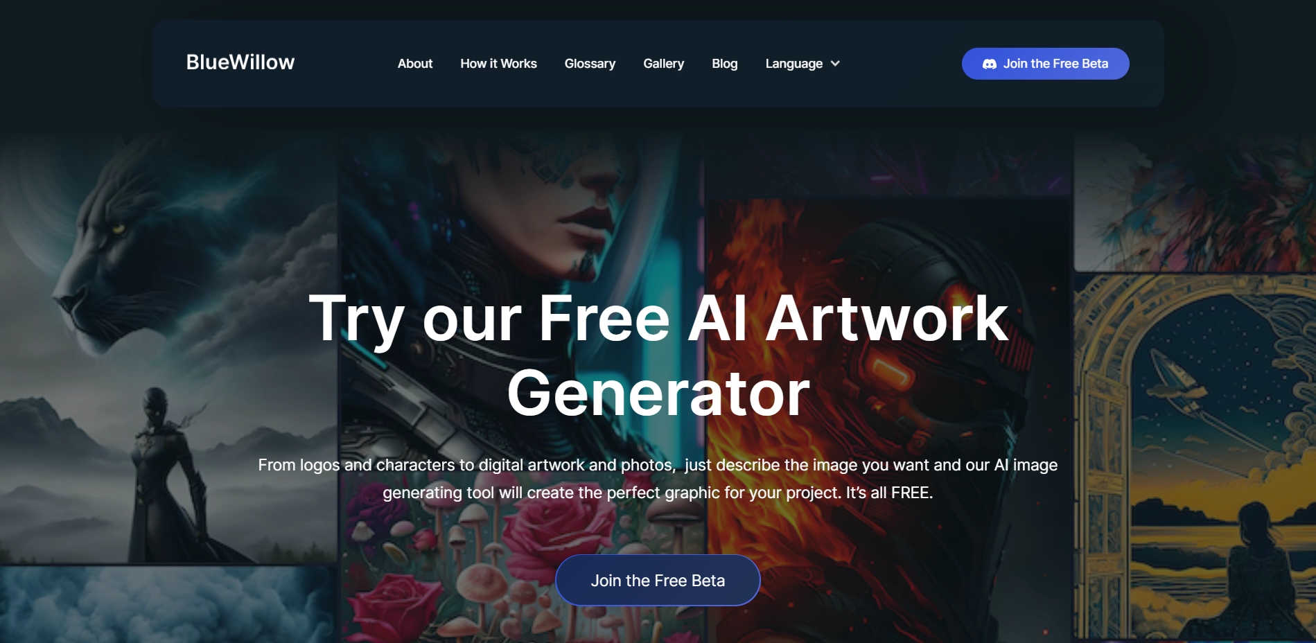 BlueWillow官网-BlueWillow 是一种基于 Web 的工具,它使用人工智能根据您的文本输入生成逼真而美丽的图像