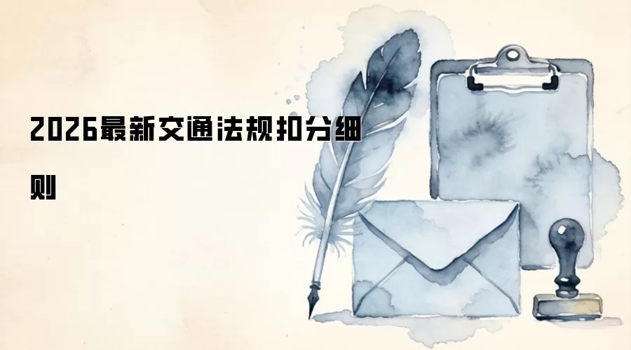 2026最新交通法规扣分细则