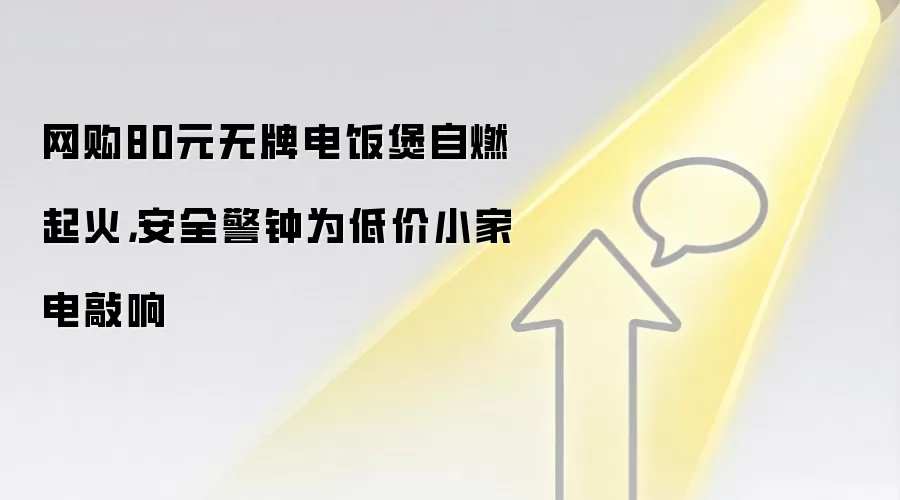 网购80元无牌电饭煲自燃起火,安全警钟为低价小家电敲响
