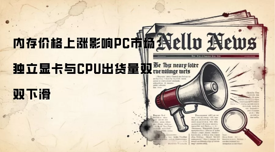 内存价格上涨影响PC市场:独立显卡与CPU出货量双双下滑