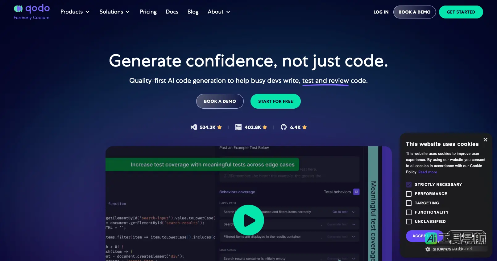 Qodo 高质量AI编程平台,助力开发者编写、测试与审查代码