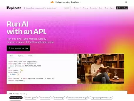 Replicate-通过统一接口支持文本、图像、语音、视频等多种模态的AI模型部署