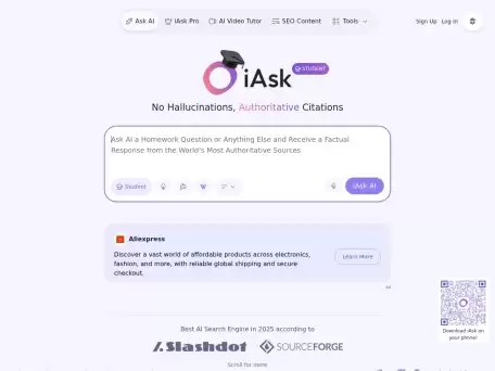 iAsk AI-自然语言处理专家团队打造的智能搜索引擎