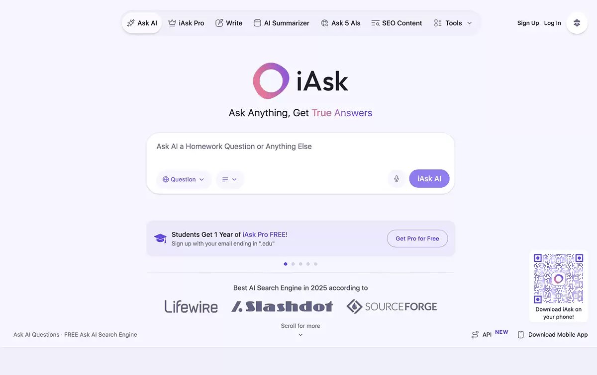 iAsk Ai-一款高级的免费Ai搜索引擎