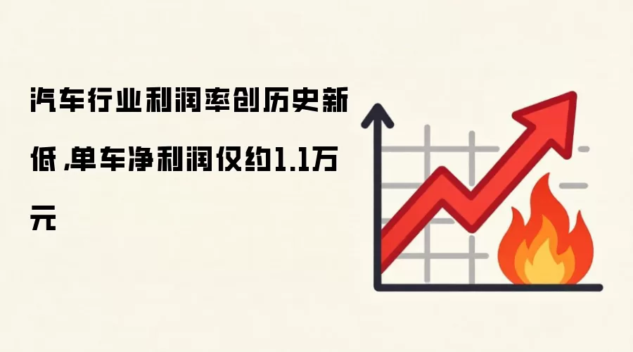 汽车行业利润率创历史新低,单车净利润仅约1.1万元