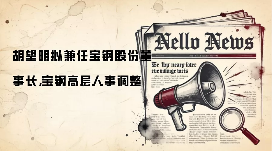 胡望明拟兼任宝钢股份董事长,宝钢高层人事调整