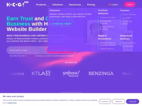 Hocoos-AI智能建站工具,免费生成网站+LOGO+SEO内容