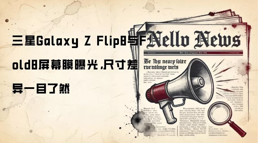 三星Galaxy Z Flip8与Fold8屏幕膜曝光，尺寸差异一目了然