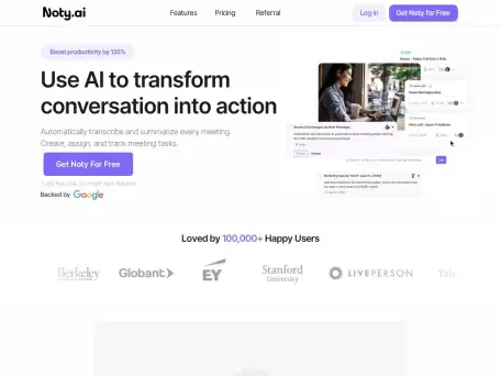 Noty.ai-ChatGPT驱动的AI会议转录工具