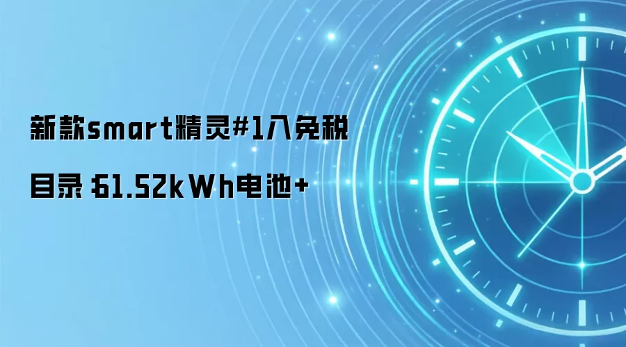 新款smart精灵#1入免税目录:61.52kWh电池+