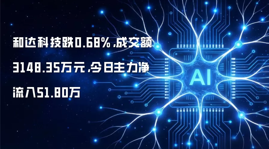 和达科技跌0.68%，成交额3148.35万元，今日主力净流入51.80万