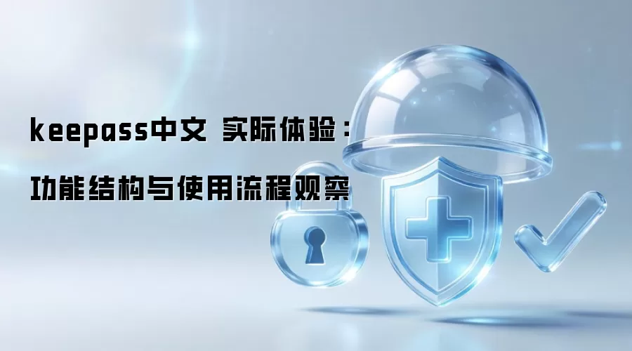 keepass中文 实际体验:功能结构与使用流程观察