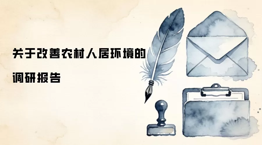 关于改善农村人居环境的调研报告