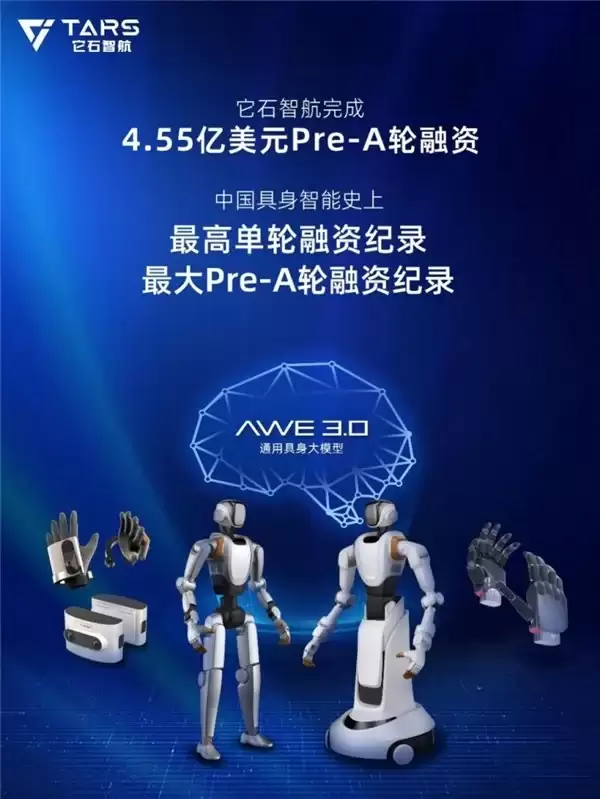 它石智航 Pre-A 轮融资 4.55 亿美金破中国具身智能纪录,高瓴红杉美团联合领投