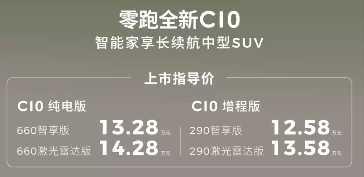 零跑全新C10/C11/C16上市:全系标配前排双零重力座椅,C10车型12.58万元起