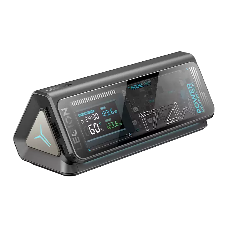 联想 PB9 拯救者 170W 带屏移动电源上市：2C + 1A、独特三角设计，24000mAh 电芯，489 元