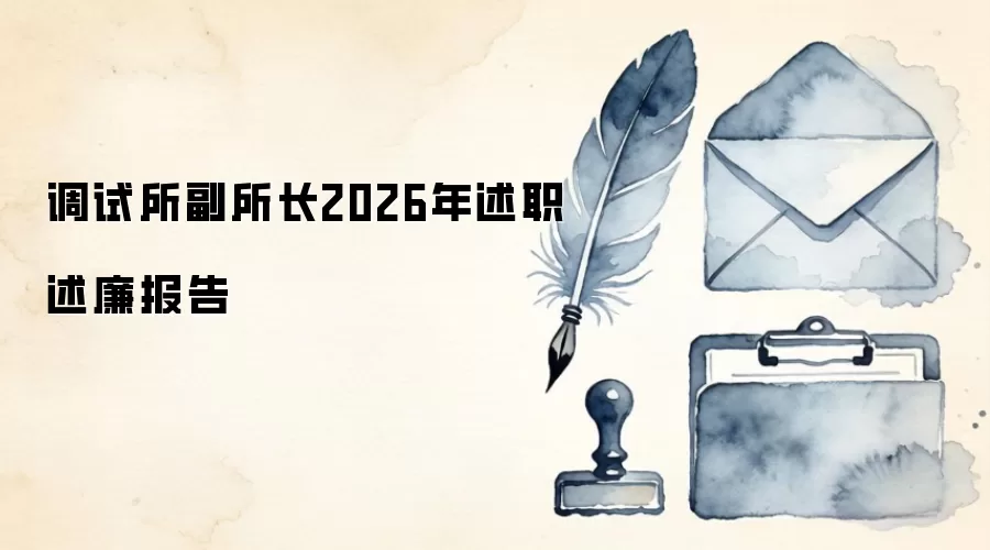 调试所副所长2026年述职述廉报告