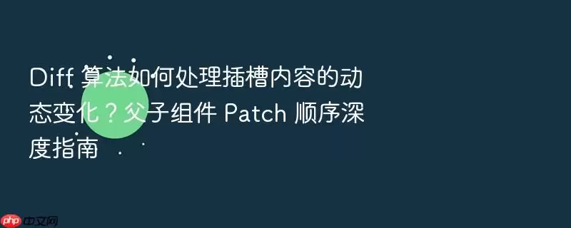 Diff 算法如何处理插槽内容的动态变化?父子组件 Patch 顺序深度指南