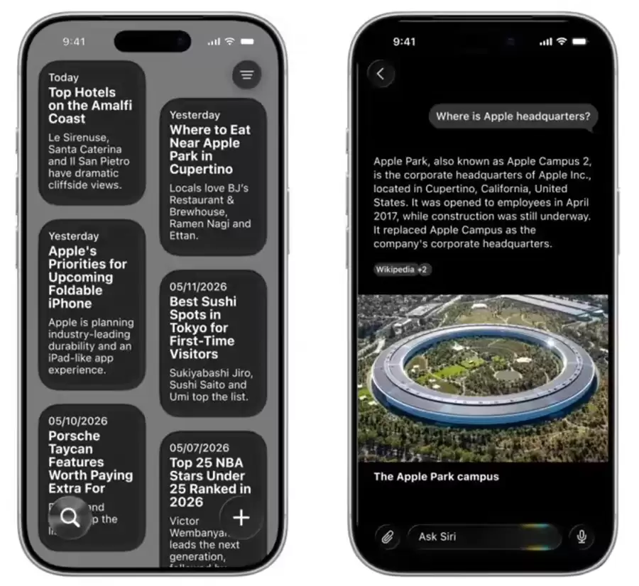 iOS 27 Siri界面前瞻:搬进灵动岛,通知中心挪到左上角,相机也升级了 iOS 27 Siri界面前瞻:搬进灵动岛,通知中心挪到左上角,相机也升级了