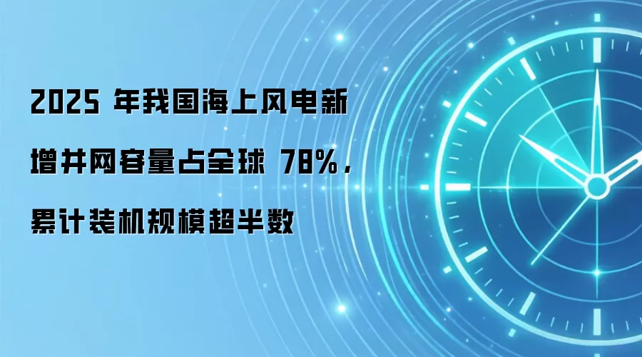 2025 年我国海上风电新增并网容量占全球 78%,累计装机规模超半数