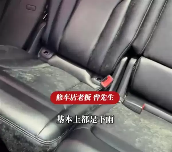 车停地库一个多月方向盘和座椅长满了霉菌!修车老板:从业多年头回见