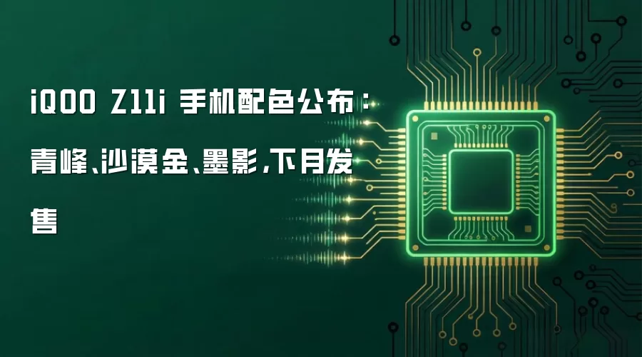 iQOO Z11i 手机配色公布:青峰、沙漠金、墨影,下月发售