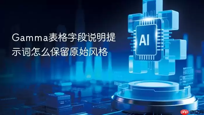 Gamma表格字段说明提示词怎么保留原始风格